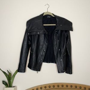 VINCE BLACK LEATHER JACKET